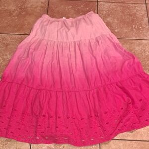 Chic Ombre Pink Midi Skirt